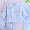 thumbnail image 6 of CAUYDY Preemie Baby Clothes Newborn Boys Girls Outfit Long Sleeve Pajamas Pants Hat Bib Bellyband Cotton 7PCS Layette Set for Infant Fall Winter 0 3 6 Months (Sizes 0-3 Months,Sky Blue), 6 of 6