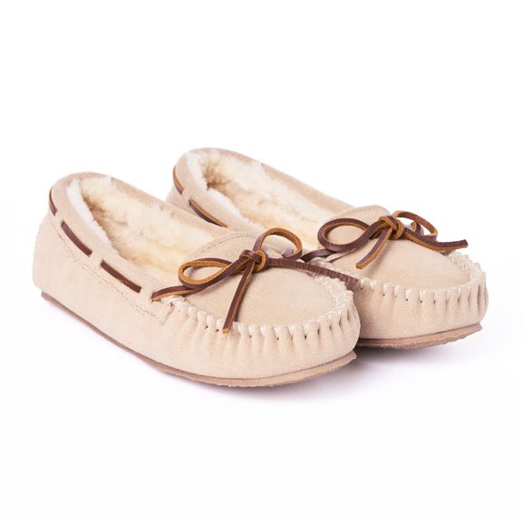 Minnetonka Womens Cally Moccasin Slipper, Stone, Size 8
