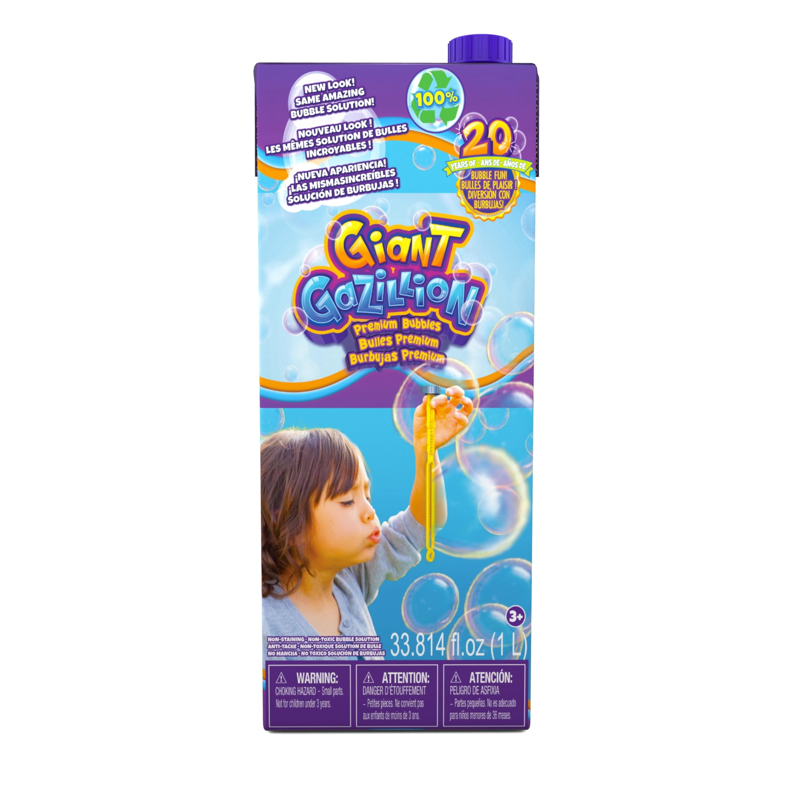 Gazillion Premium Bubbles Whirlwind Party Machine with 2 x 1L Bubble Solution Refill Pack
