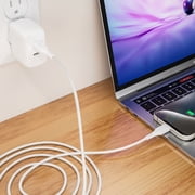 onn 3ft Braided USB-C Charging Cable, USB-IF Certified, White