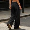thumbnail image 5 of Women Plus Size Sweatpants Casual Drawstring Wide Leg Pants High Waisted Soft Comfort Barrel Baggy Trousers with Pockets, 5 of 7