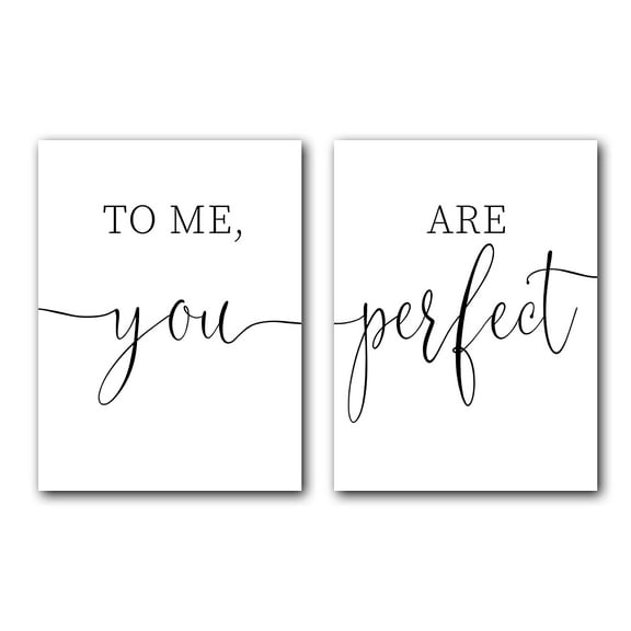 To Me You Are Perfect Set of 2 Posters 18 x 24 Inches Minimalist Art Typography Art Bedroom Wall Art Romantic Gift Home Wall Art Poster
