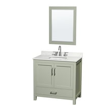 Wyndham Collection Wcs141436s-Qtz-Us3m24 Sheffield 36" Free Standing Single Basin Vanity