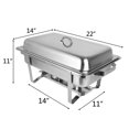 thumbnail image 2 of ZOKOP Stainless Steel Chafing Dish Full Size Chafer Dish Beffet Set 2Pcs 8 Quart For Catering Buffet Warmer Tray Kitchen Party Dining (Rectangular), 2 of 7