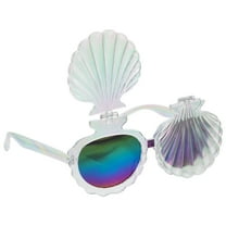 Masteelf Luau Party Sunglasses Funny Hawaiian Shell Glasses Decorative Sun Glasses for Pool Beach Summer Party Supplies Decoration