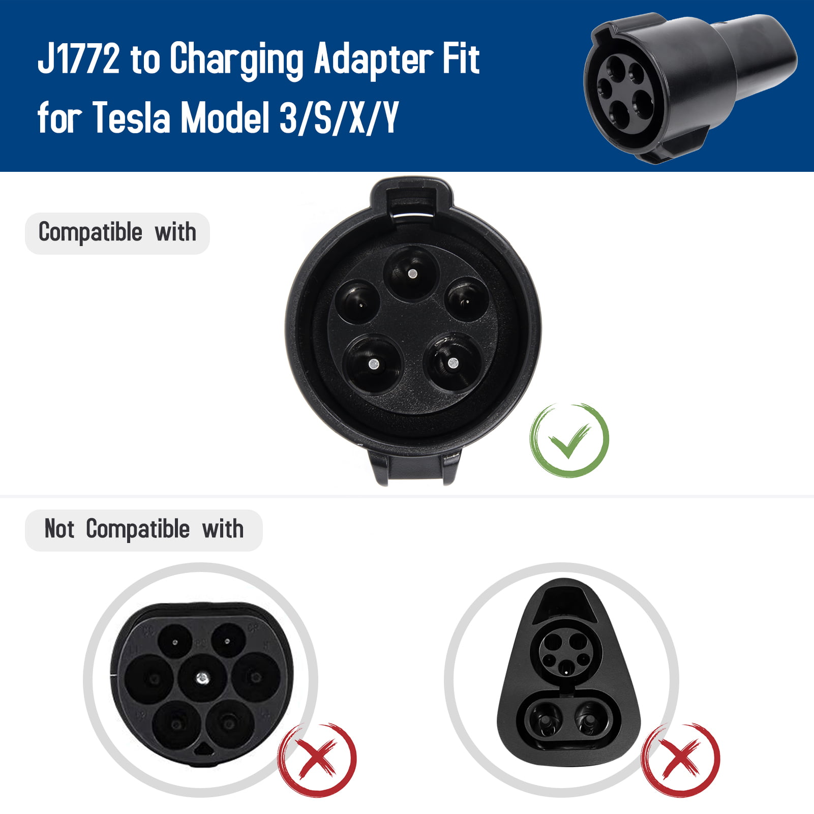 Aumotop J1772 to Charging Adapter Fit for Tesla Model 3SXY, 80