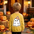 thumbnail image 5 of felwors Kids Halloween Sweatshirt Boys Girls Pumpkin Ghost Toddler Shirt Crewneck Long Sleeve Graphic Top (Yellow,3-4 Years), 5 of 7