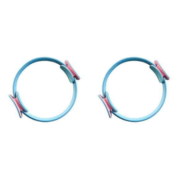 15'' Pilates Ring Circle with Dual Padded Handles - 2PCS Yoga Rings Circle, Flexible Fitness Equipment for Toning Inner/Outer Thighs, Arms & Core, Home Exercise Yoga Accessory for Full-Body Workouts