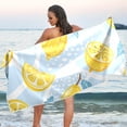 thumbnail image 6 of Coolnut Lemon Beach Towel, Sand Free Super Absorbent Oversized Travel Towel with Mesh Bag for Beach, Camping, Swimming, Holiday, 31 x 71 Inch Washcloth Gift, 6 of 7