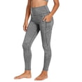thumbnail image 2 of Twczz Girls Yoga Leggings with Pockets- Tummy Control High Waist Full Length Stretch Athletic Workout Pants Gray Size 6 Years, 2 of 9