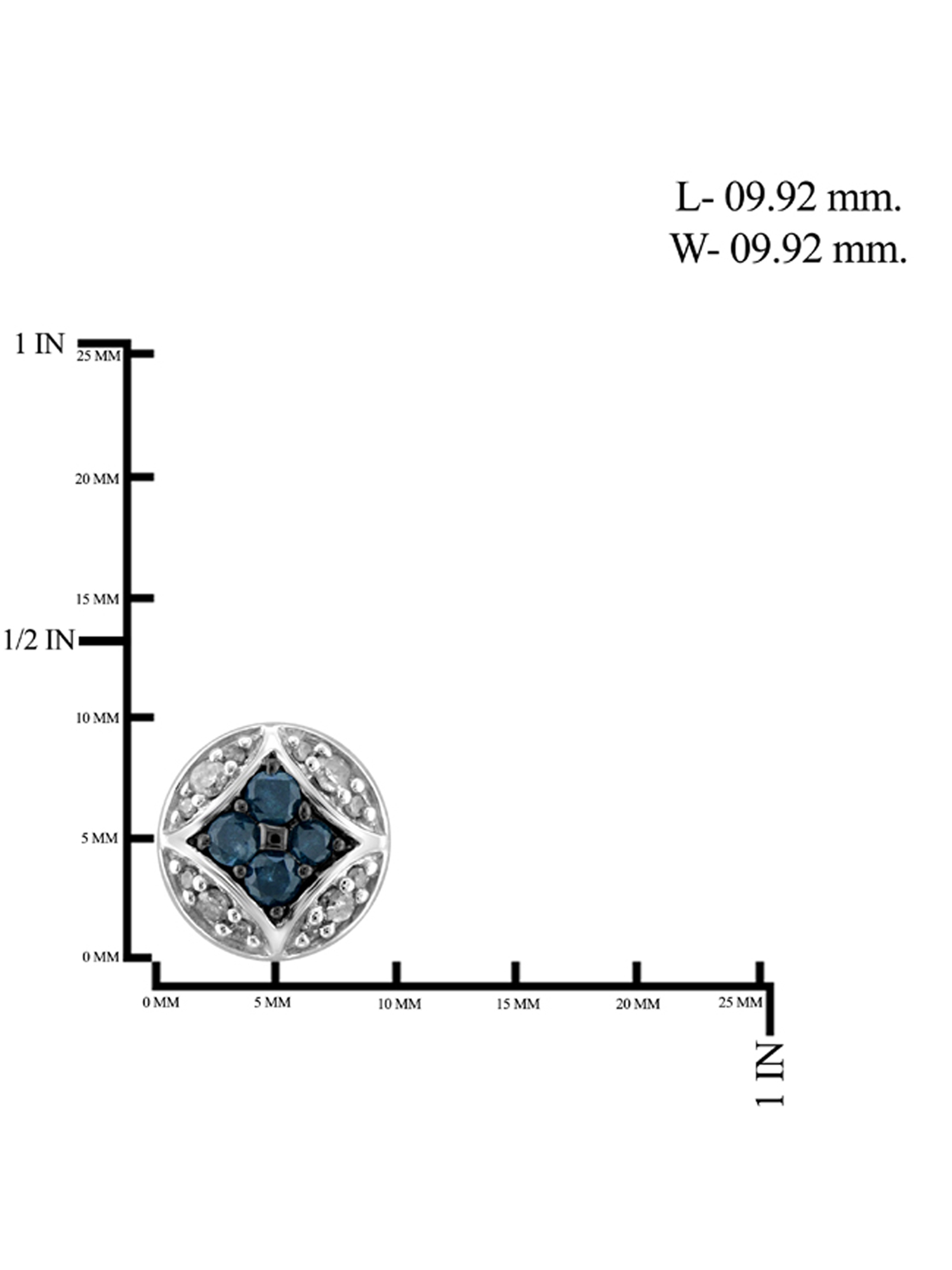 JewelersClub Blue And White Diamond Earrings for Women Sterling Silver – Blue And White Diamond Studs – Hypoallergenic Sterling Silver Stud Earrings for Women with Secure Push-Back Closure