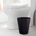 thumbnail image 5 of 1Pcs Round Trash Can, Slim Plastic Garbage Bin, Small Waste Basket for Bathroom Kitchen Bedroom, 12X9In (Black), 5 of 5