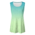 thumbnail image 4 of adviicd Women's V-Neck Basic Solid Color Tank Tops – Flowy Casual Sleeveless Styles for Effortless Summer Comfort (Light Green,XL), 4 of 6