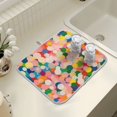 thumbnail image 4 of Yayeee Dish Drying Mat for Kitchen Counter 16" x 18" Microfiber Super Absorbent Coffee Decorative Pad, Pink Colorful Circles, 4 of 9