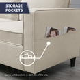 thumbnail image 5 of ijuicy L-Shaped Sectional Sofa with Flexible Storage Ottoman, 90"W Convertible Sofa Couch with Side Pockets, Living Room Furniture Set Suitable for Small Space/Apartment/Loft/Living Room Beige, 5 of 6