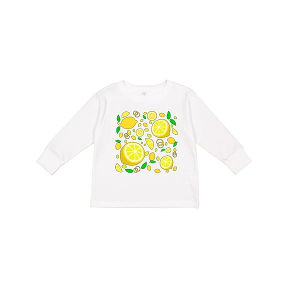 Inktastic Lots of Lemons Citrus Fun Boys or Girls Long Sleeve Toddler T-Shirt