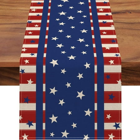 

Clearance！ Lizhowu Table Cloth 4th Of July Patriotic Memorial Day Independence Day Holiday Kitchen Dining Table Runners For Home Party