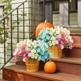 thumbnail image 5 of 6 Bundles Daisies Artificial Flowers Fake Colorful Daisy Plant UV Resistant Greenery Shrubs Plants for Indoor Outdoor Hanging Planter Home Garden Wedding Porch Window Decor, 5 of 7