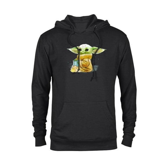 Star Wars The Mandalorian The Child Drink Soup Illustration - Pullover Hoodie for Adults - Customized-Black