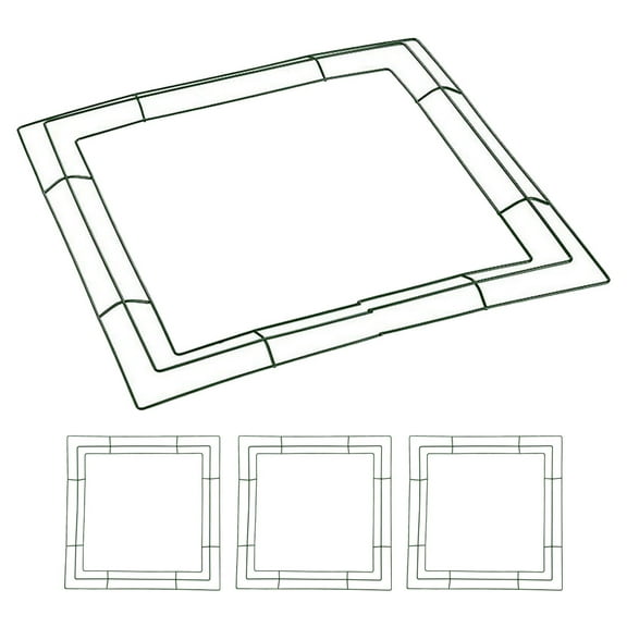 GOOHOCHY  4 Pcs Iron Garland Decoration Christmas Wreath Frames Green