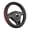Red, variant on Auto Drive Steering Wheel Cover, Two-Tone Leather Steering Wheel Cover, Non-Slip Car Steering Wheel Cover Protector, Universal Fit for Cars SUV Truck, Fits 14.5"–15",Gray