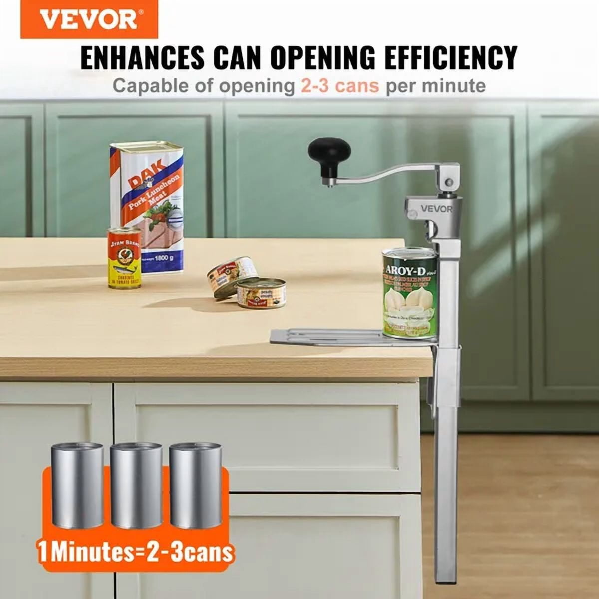 Heavy Duty Commercial Can Opener Manual Adjustable Height Up to 11.8 Inches for Restaurant Hotel Food Store