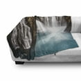 thumbnail image 3 of Iceland Soft Flannel Fleece Throw Blanket, View of a Blurry Stream Wilderness Hiking Spots, Cozy Plush for Indoor and Outdoor Use, 50" x 60", Aqua Dark Taupe, by Ambesonne, 3 of 6