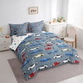 thumbnail image 3 of Homewish Racing Car Boy Bedding Comforter Set 7pcs,Car Theme Queen Bedding Sets Super Cozy,Retro Vintage Queen Sheet Sets,Luxury Bedroom Decor,Reversible, 3 of 8