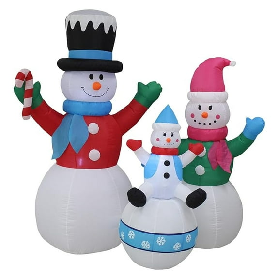 6 Foot Tall Christmas Inflatable Snowman Snowmen Family Lighted Yard Decoration