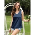 thumbnail image 5 of Anygrew Womens Sleeveless Satin Tank Tops Cami V Neck Camisole Summer Tank Blouse, 5 of 7