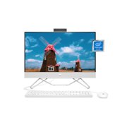 HP All-in-One Bundle PC, Intel Pentium Silver Processor, Intel UHD Graphics 605, 8 GB SDRAM, 256 GB PCIe SSD, Full HD Display, Windows 11 Home OS, Dual Computer Speakers, Wi-Fi (24-cb0120, 2022)