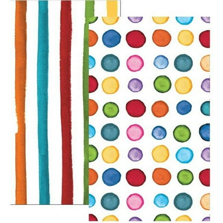 Hoffmaster Group 936531 Elise Rainbow Dots & Stripes 3 Ply Guest Towels - 16 per Case - Case of 12