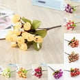 thumbnail image 3 of 15 Heads Bouquet Small Bud Roses Artificial Flower Silk Plastic Star Buds DIY Decorations For Christmas Wedding Home Party Decor, 3 of 12