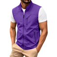 thumbnail image 3 of Awwp Men's Lightweight Vest Sleeveless Outdoor Work Jacket for Travel Hiking Running Multi-Pocket Utility Vest Dark Purple Size: L, 3 of 10
