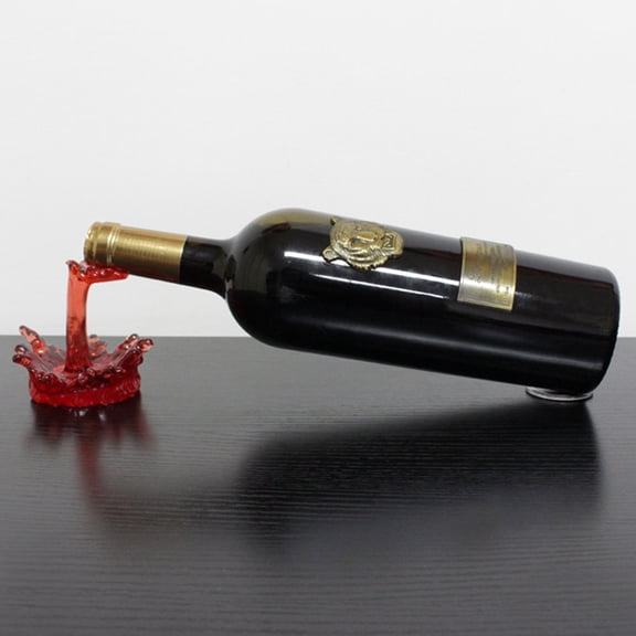 Luxshiny Red Resin Wine Bottle Holder and Water Bottle Storage Organizer, 1-Pack for Kitchen and Home