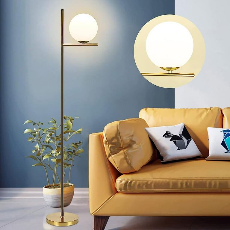 Depuley Modern Floor Lamp Globe Standing Light Tall Pole Tree Reading Floor Lamp for Living Room Bedroom Office Kids Room bulb include