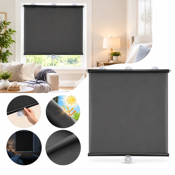 Cordless Roller Shades, Blackout Blinds with UV Protection for Home and RV