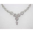 thumbnail image 4 of Faship Clear Rhinestone Crystal Floral Necklace Earrings Set, 4 of 5