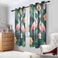 thumbnail image 2 of Yayeee Window Curtains Set of 2 for Living Room Light Filtering 63"x42", Flamingo Leaves Pattern, 2 of 7