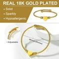 thumbnail image 6 of KeyStyle Heart Bracelets Bangle Bracelet for Women, Adjustable Gold Plated Bracelets Mother's Day Jewelry Gift for Mom, 6 of 10