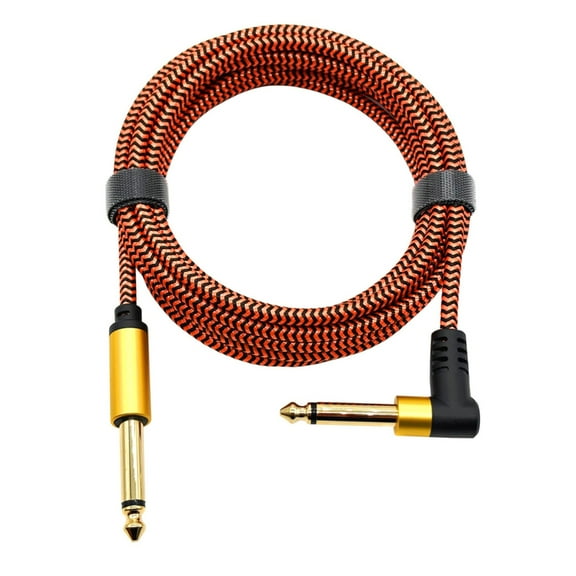 Heavy Duty Guitar Instrument Cable for Electric Bass Acoustics Guitars Studio Mixer Reinforced Coat TangleFree Design