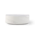 thumbnail image 6 of 31.49''  Round Coffee Table with Marble Texture, Modern Drum Circle Center Table, Fiberglass Low End Table for Small Space Apartment Office, No Need Assembly, White, 6 of 7