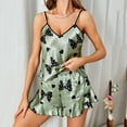thumbnail image 4 of Oalirro Summer Pajamas for Women Casual Short Sleeve Top with Shorts Homewear Pjs Set Loungewear Green,L, 4 of 4
