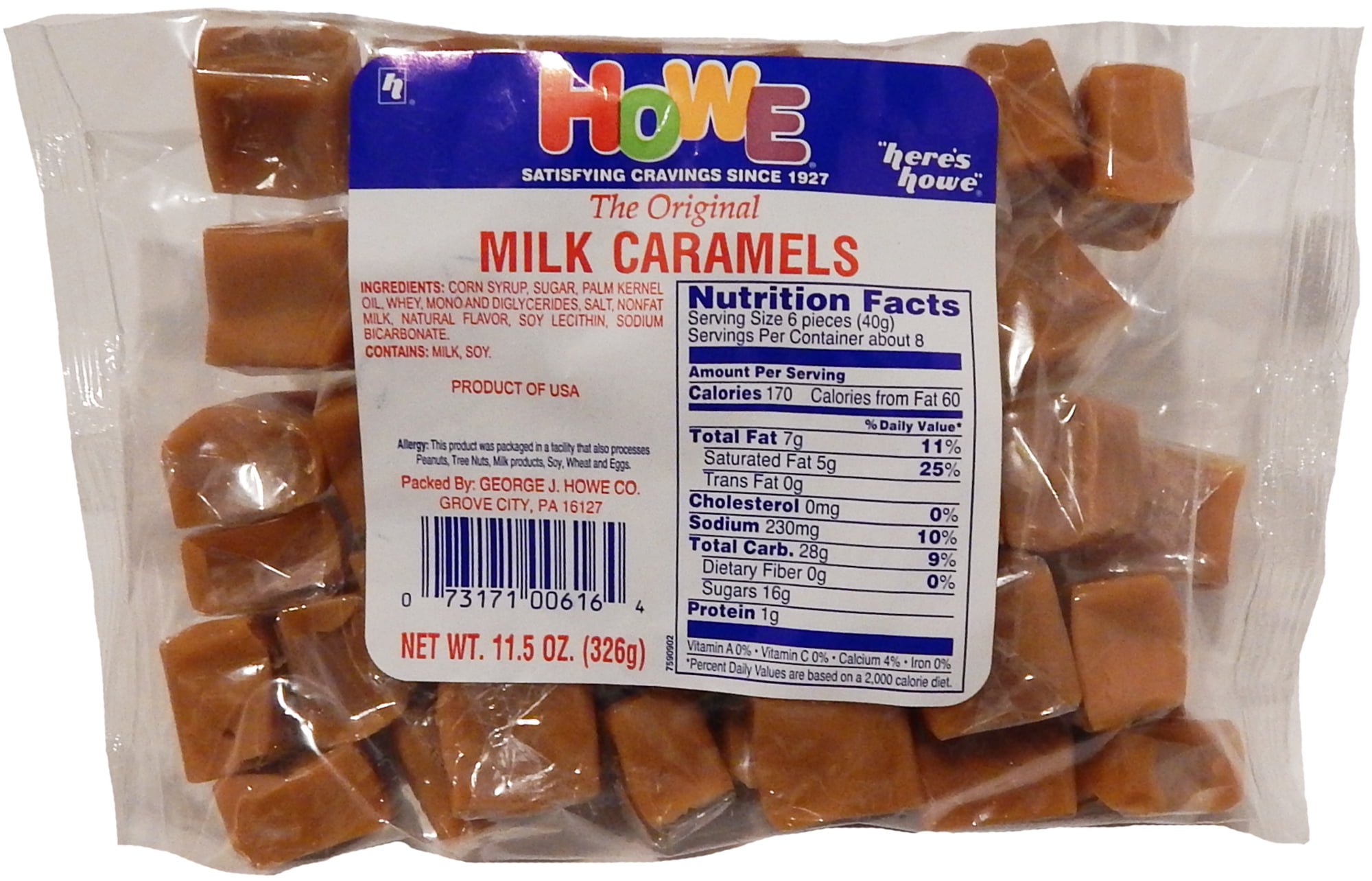 Howe Milk Caramels, 11.5 oz