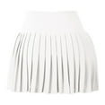 thumbnail image 4 of Dpytoraw Pleated Tennis Skirt For Women With Shorts Athletic Skort Workout Running Sports Skirts Skorts With Pockets Stretchy Denim Skirt with Pockets White, 4 of 4