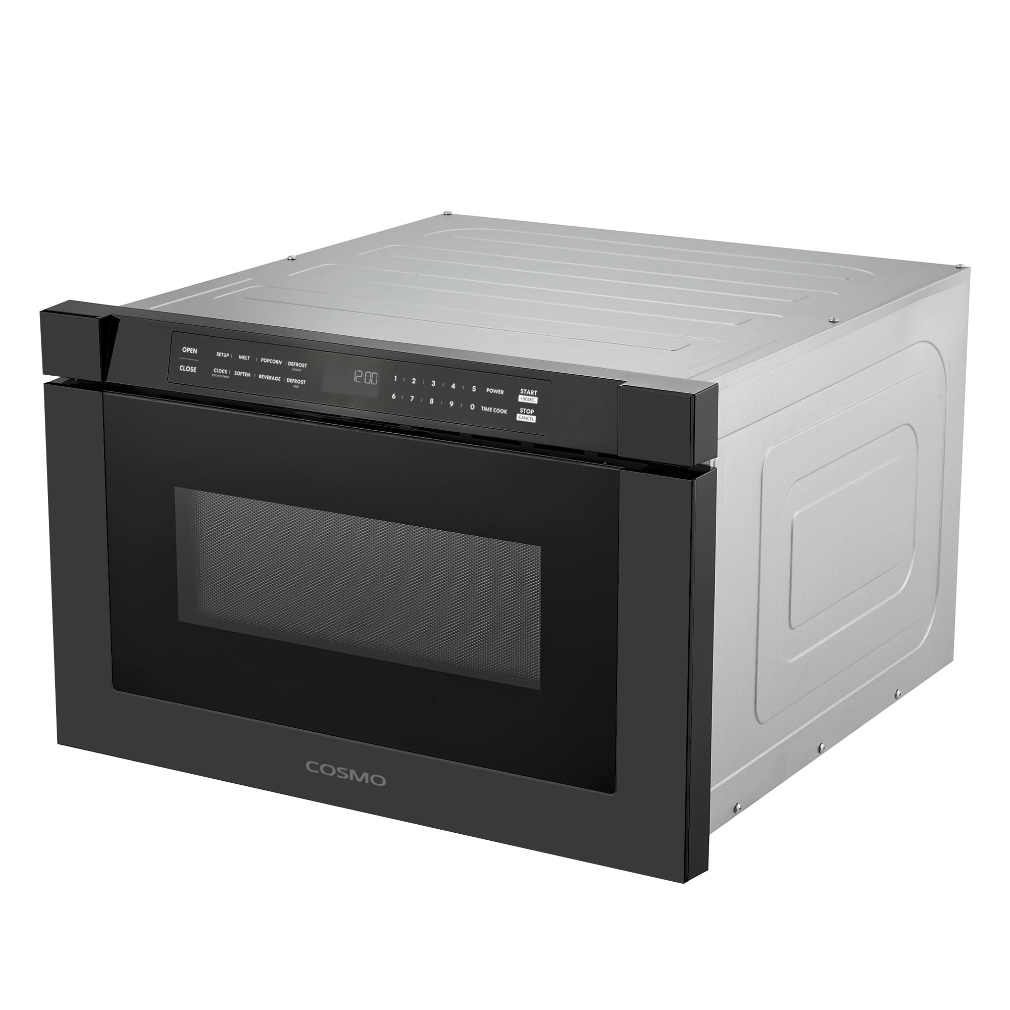 Cosmo 24 in. Haven Collection 1.2 cu. ft. Built-in Microwave Drawer, 1000W, Touch Controls, Defrosting Rack in Matte Black