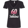 thumbnail image 3 of Inktastic 60 and Fabulous with Sparkles Women's V-Neck T-Shirt, 3 of 5