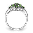 thumbnail image 4 of Auriga Fine Jewelry 925 Sterling Silver Rhodium Plated Tsavorite Ring for Women Size 7, 4 of 6