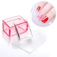 thumbnail image 3 of Juego de 2 sellos de silicona transparentes rectangulares para decoración de uñas Sello de silicona con raspador en forma de flor Disponible en 3 colores, 3 of 6