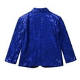 thumbnail image 4 of Sinleey Kids Big Boys Blazer Shiny Sequins Lapel Swallowtail Suit Jacket for Birthday Party Banquet Blue 14, 4 of 7